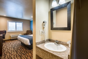 Full Bathroom with Granite Vanity